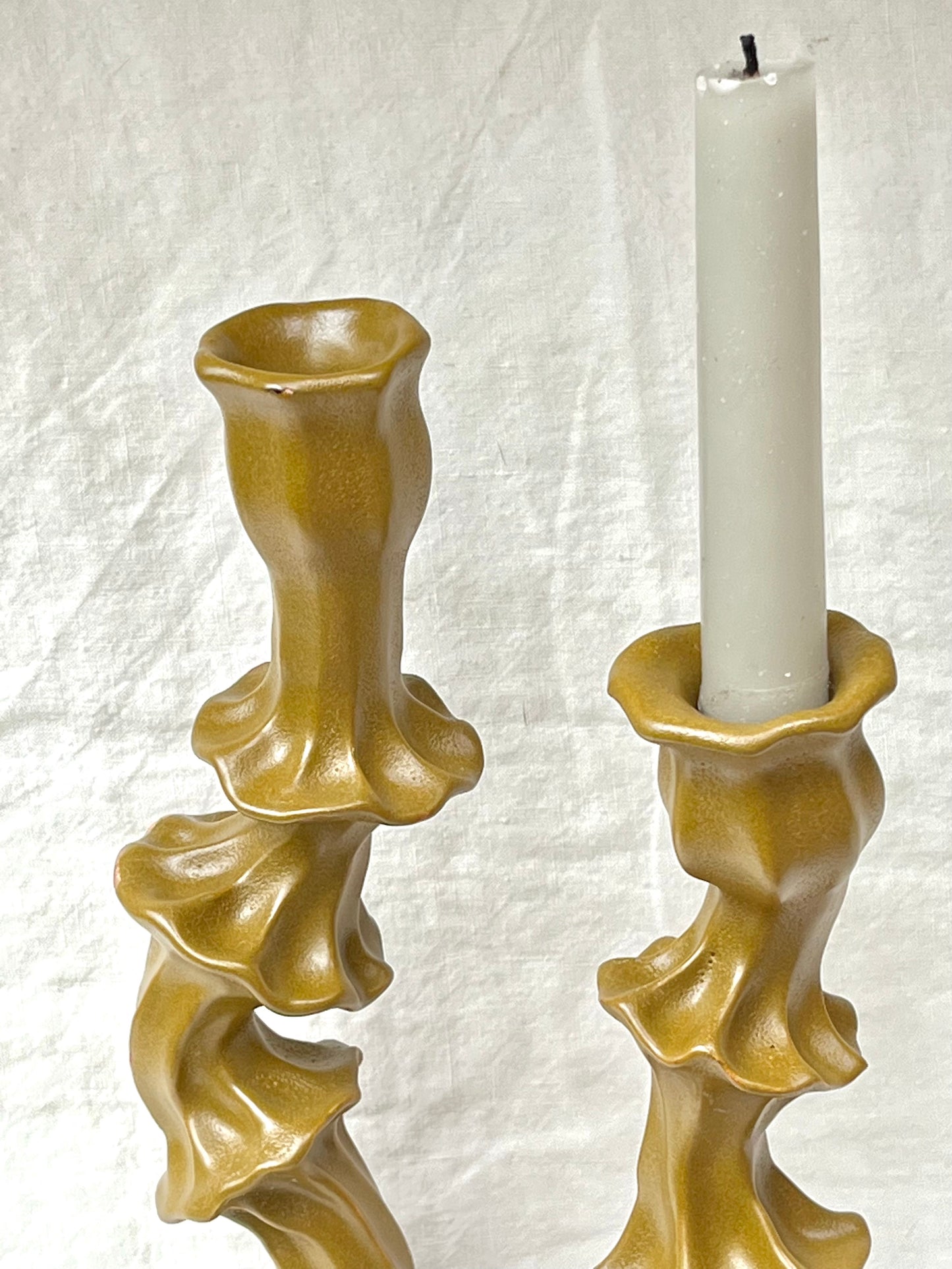 Datura Candlesticks -Ochre