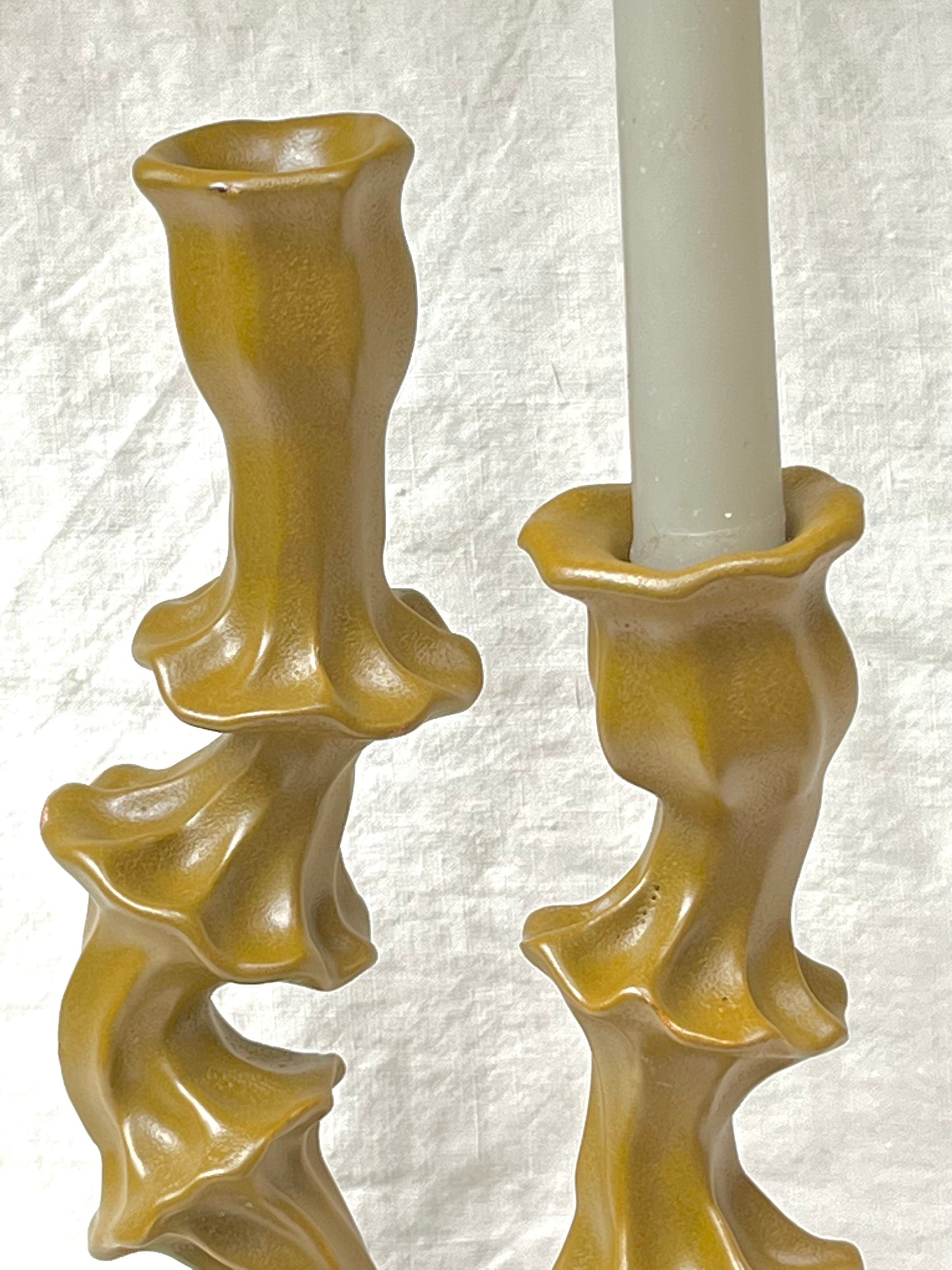 Datura Candlesticks -Ochre