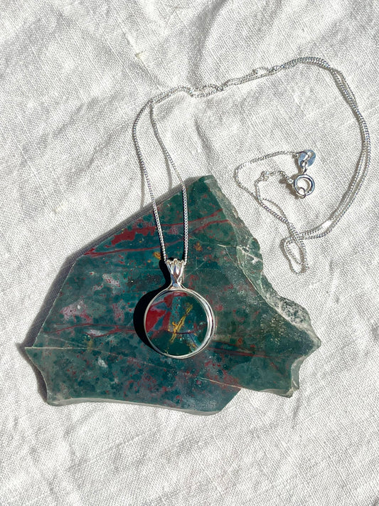 Bloodstone Inlay Pendant