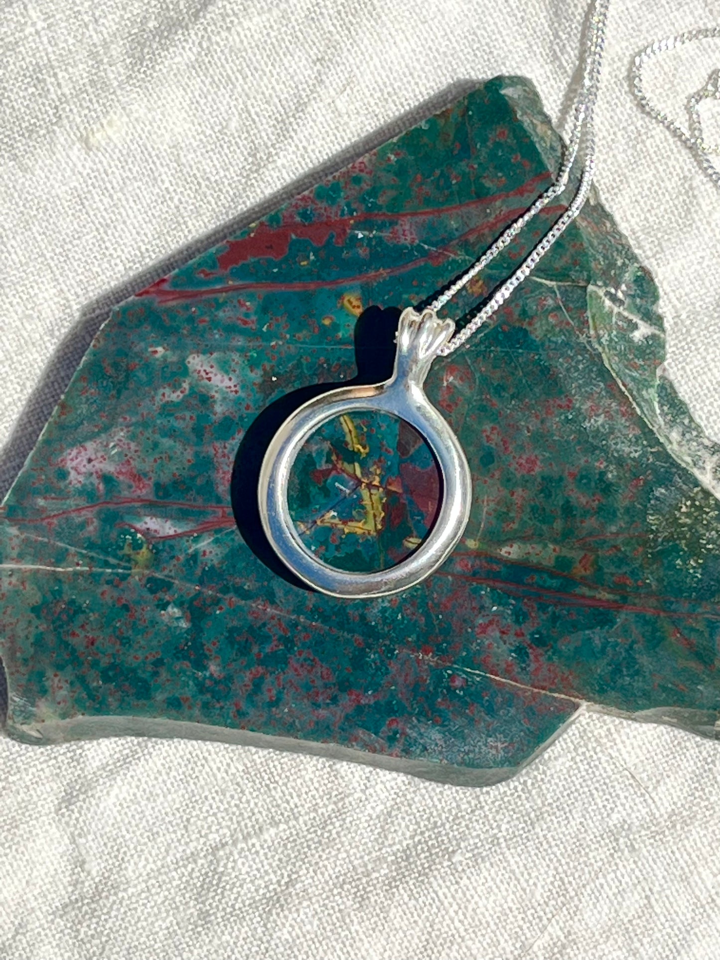 Bloodstone Inlay Pendant